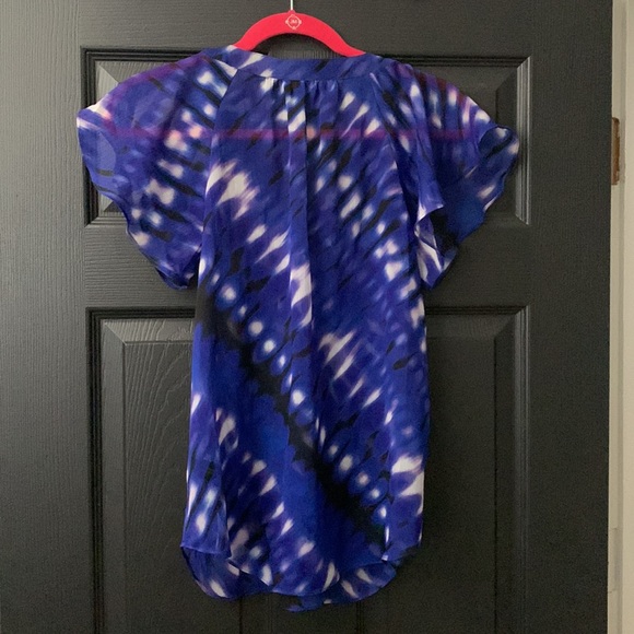 XSmall Express Blue Sheer Blouse - Picture 2 of 5